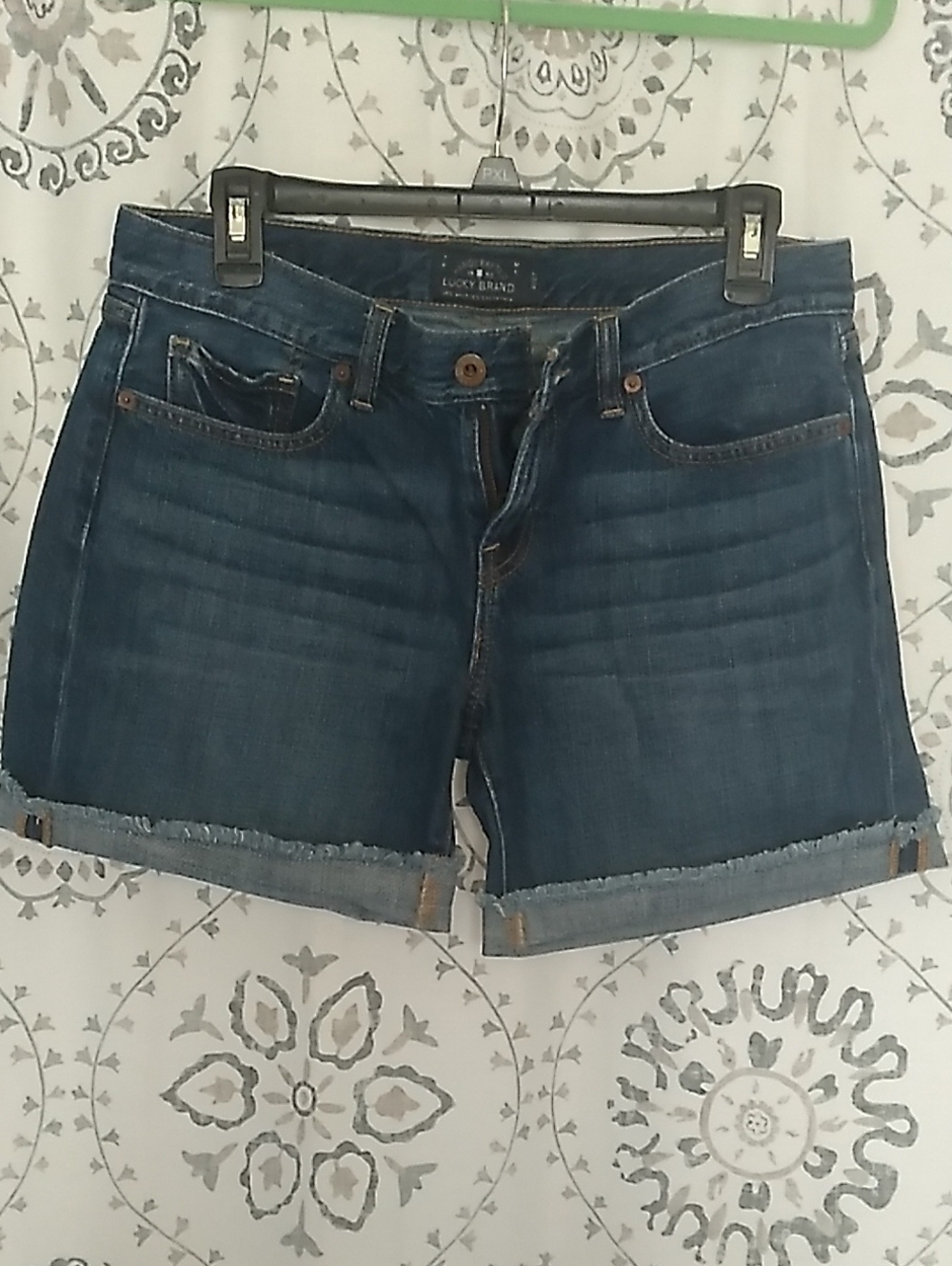 Lucky Brand Dark Blue Denim Roll-Hem Shorts